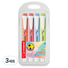 스타빌로 스윙쿨 파스텔 형광펜 4색 세트, B, 3개