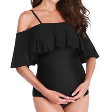 女款 孕婦 大尺碼 修身連身泳衣