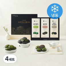 김재규우리떡연구소 프리미엄 흑임자쑥인절미 70g x 7개입 + 쑥인절미 70g x 7개입 + 팥쑥떡 70g x 7개입 선물세트 (냉동), 4세트