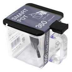 SANADA 單耳掀蓋式調味盒 附匙 360ml 透明色/黑色 廚房調味罐, 1個