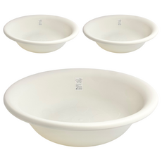 Sanada Seiko therm 臉盆 大 3入, 白色 圓形, 1組