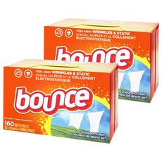 Bounce 烘衣柔軟片 戶外清新香味 減少皺摺及靜電, 160片, 2盒