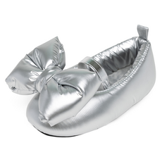 LA STELLA 女童款蝴蝶結鋪棉平底皮鞋