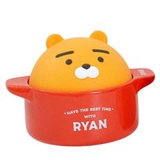KAKAO FRIENDS Ryan可微波雙握把陶瓷碗, 1個, 混色