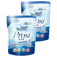 Prosi 普洛斯 濃縮香水洗衣凝露補充包 藍風鈴香水精華 添加酵素分解成分 全效潔淨, 1.8L, 2包