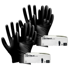 G CLUB 丁腈手套 無粉型 食品用 200入, 黑色, 小(S), 2個