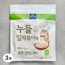 면사랑 누들 밀떡볶이떡, 500g, 3개