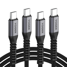 YOGER C to C 60W PD 超高速充電線, 2m, 單一顏色, 2個