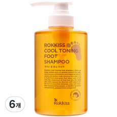 록키스 쿨 토닝 풋샴푸, 500ml, 6개