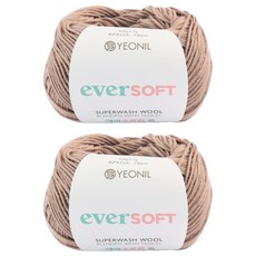 에버소프트울 뜨개실, 12 코코아파우더, 2개