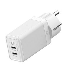 ARTMU USB PD 65W PPS GaN 接地雙孔超高速充電器 GC820, 1個, 白色