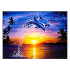 創彩 鑽石畫 ZSD3455, 海闊魚躍 多色, 1個