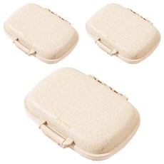 Joyberry 攜帶式雙面藥盒 粉彩米色, 3個