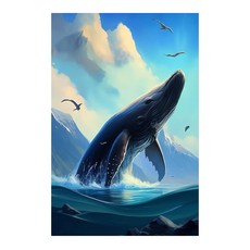 創彩 鑽石畫 Set 5D 40x30cm, 鯨魚, 1組