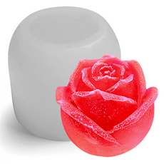 ROMEO 矽膠玫瑰冰塊模具, 白色, 1個