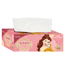 明基健康生活 幸福物語 迪士尼公主系列 乾濕兩用洗臉巾 50張, 貝兒, 1盒