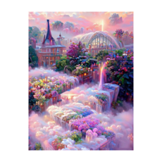 創彩 5D鑽石畫組 40x30cm, 紫色城堡, 1組