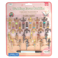 NPW 婚禮泳裝杯緣子 Set 24個, 12 女孩 + 12 男孩, 附黑色記號筆, 1組