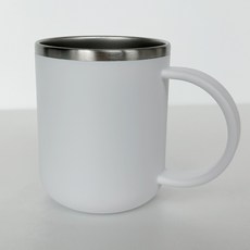 YoGoMoJi 304不鏽鋼手柄型漱口杯, 白色, 1個