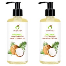 TROPICANA 유기농 압착 코코넛 페이스 바디오일, 250ml, 2개