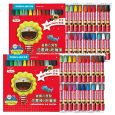 SIMBALION 雄獅 奶油獅 六角型油畫棒/粉蠟筆, 24色, 2盒