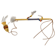 all for paws 追夢系列 逗貓棒 羽毛魚魔杖 化纖聚丙烯羽毛木頭材質, 羽毛魚, 1個