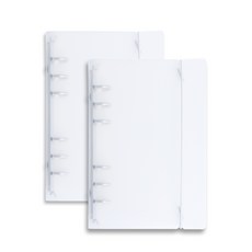 wannathis 6孔 PP活頁夾外殼 A6, 白色, 2個