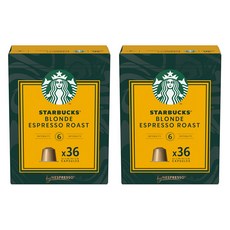 스타벅스 네스프레소 블론드 에스프레소 로스트 빅팩 캡슐커피, 5.7g, 36개입, 2박스