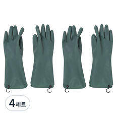 자주 쓰는 고무장갑 양손착용 30cm, 다크그린, FREE(one size), 4세트