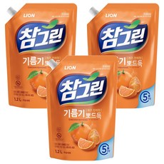 참그린 천혜향 기름기 뽀드득 주방세제 리필, 1.2L, 3개