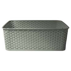 GINII 基尼 北歐編織系列收納籃 4131 長方中 407g 13L, 莫蘭迪綠, 1個