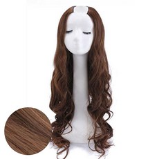 vvgabal 女性長波浪U型半假髮, 牛奶棕, 1個