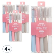비타할로 롱헤드 칫솔 모던컬러, 10개입, 4개