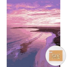 아트조이 DIY 명화 그리기 세트 40 x 50 cm 세로형, 해변의 핑크노을, 1개
