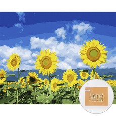 ARTJOY DIY名畫系列數字油畫 50*40cm, 藍色的向日葵田, 1幅
