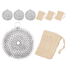 DASO 반영구 스테인리스스틸 원형 수세미, 1개입, 4개