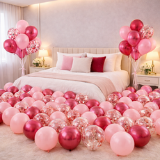 팡파티 파티풍선 + 공기주입기, 트리플 핑크, 50개