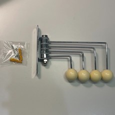 Jmeal 彩色球打孔式帽子包包掛架 4勾, 奶油白, 1個