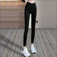 민트 여성용 스포츠 크로스 레깅스