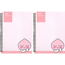 KAKAO FRIENDS 現代風格4格線圈筆記本, 2本, Apeach