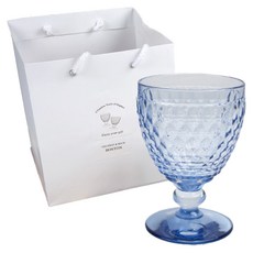 Villeroy&Boch 波士頓高腳杯 310ml + 購物袋組, 1套, 藍色