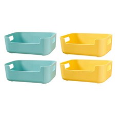 Blue Sun Basic 多用途吸附擱板架 黃色 2p + 薄荷 2p 套組, 1套