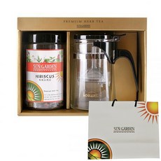 썬가든 프리미엄 허브차 티백 + 여과기 세트, 허브차 히비스커스 + 여과기 + 쇼핑백, 1세트