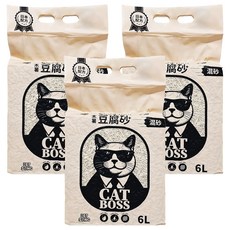 PET SONG CATBOSS系列 木薯豆腐貓砂 1.5mm, 混砂, 6L, 3包