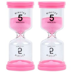 POPO FANCY 迷你5分鐘沙漏 2入, 粉紅色