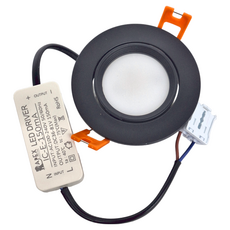 APEX 辛巴嵌燈 7cm 5W 嵌入孔 Ø70mm 黑色, 1個