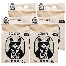 PET SONG CATBOSS系列 木薯豆腐貓砂 1.5mm, 6L, 4包, 原味(混砂)