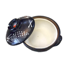 新麥 吹釉6號砂鍋 - 日本製 寬22.5cm 含蓋高12cm 滿水容量750mL 陶瓷材質, 1個