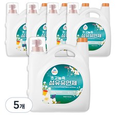 줌 엑스퍼트 베이비코튼향 초고농축 섬유유연제 본품, 5.5L, 5개