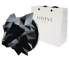 LOVENT 狼 車用芳香劑 啞光黑 午夜夏日香 + 購物袋, 1入, 1個, 涼爽/薄荷香